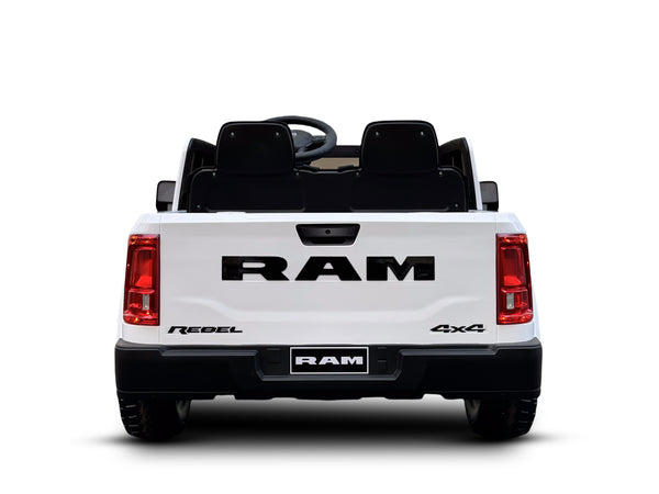 KerryYoo SQ7 2 Seater 24V Ride on Toys for Big Kids, Licensed RAM Kids Electric Truck Car with Remote Control, Storage Bed,1.9-4.4 MPH, Seat Belts