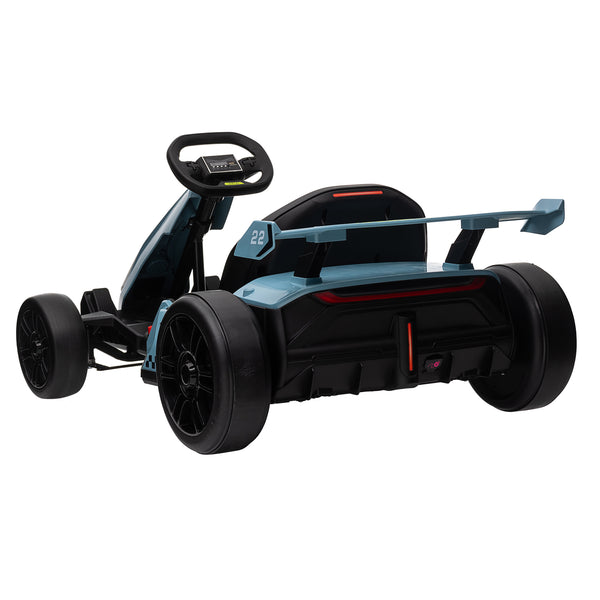 KerryYoo K61 Go Kart Electric Drift Kart Car with Adjustable Seat, 24V Outdoor Ride on Toy with 4 Speed Mode, Crazy Cart for Kids 6-12 Years Old,Fast 300W Motor,8.5 MPH, LED Lights, Bluetooth - Red