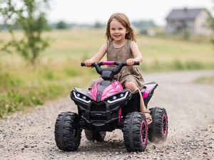 KerryYoo AT2 Kids ATV | 12V Electric 4 Wheeler for Kids Ages 3-6 | Remote Control, LED Lights & Bluetooth - Electric ATV for kids
