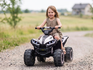KerryYoo AT2 Kids ATV | 12V Electric 4 Wheeler for Kids Ages 3-6 | Remote Control, LED Lights & Bluetooth - Electric ATV for kids