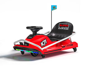 KerryYoo K71 Drift Kart, 24V Go Kart for Kids, Electric Ride on, 300W Brushless Motor, Ages 6+, 360° Drifting, High/Low Speed - Electric Drift Kart for kids