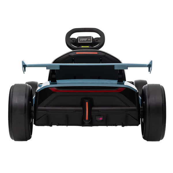 KerryYoo K61 Go Kart Electric Drift Kart Car with Adjustable Seat, 24V Outdoor Ride on Toy with 4 Speed Mode, Crazy Cart for Kids 6-12 Years Old,Fast 300W Motor,8.5 MPH, LED Lights, Bluetooth - Red