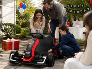 Kids Electric Drift Go Kart Ages 6-12 | KerryYoo K61 24V 300W Motor, Adjustable Seat, EVA Tires, 8.5 MPH - Electric Drift Kart for kids