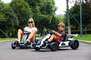 KerryYoo K61 Go Kart Electric Drift Kart with Length Adjustable Seat, 24V Outdoor Ride on Toy with 4 Speed Mode, Crazy Cart for Kids 6-12 Years Old, Fast 300W Motor, 8.5 MPH, Bluetooth - Electric Drift Kart for kids