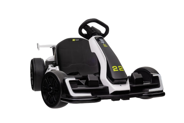 KerryYoo K61 Go Kart Electric Drift Kart Car with Adjustable Seat, 24V Outdoor Ride on Toy with 4 Speed Mode, Crazy Cart for Kids 6-12 Years Old,Fast 300W Motor,8.5 MPH, LED Lights, Bluetooth - Red