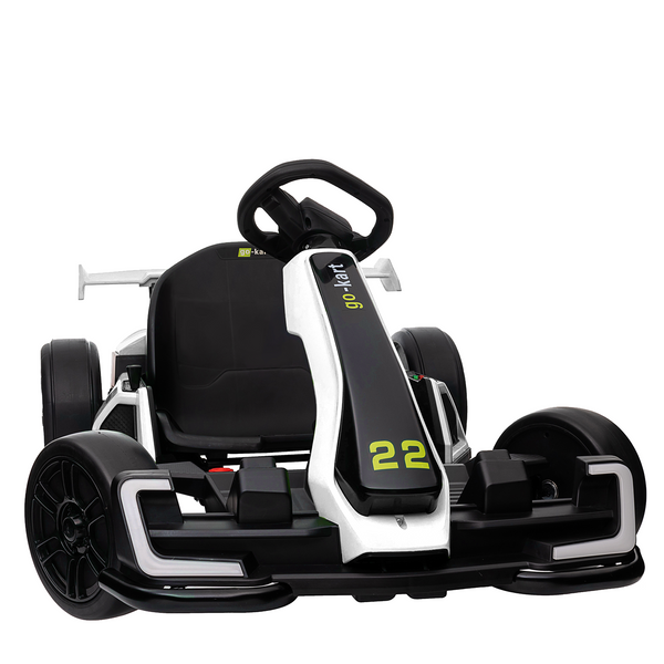 KerryYoo K61 Go Kart Electric Drift Kart Car with Adjustable Seat, 24V Outdoor Ride on Toy with 4 Speed Mode, Crazy Cart for Kids 6-12 Years Old,Fast 300W Motor,8.5 MPH, LED Lights, Bluetooth - Red