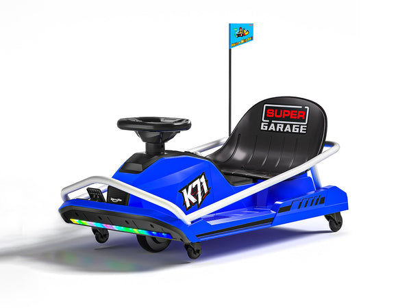 KerryYoo K71 Drift Kart, 24V Go Kart for Kids, Electric Ride on, 300W Brushless Motor, Ages 6+, 360° Drifting, High/Low Speed - Electric Drift Kart for kids