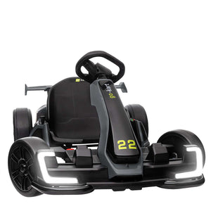 KerryYoo K61 Go Kart Electric Drift Kart with Length Adjustable Seat, 24V Outdoor Ride on Toy with 4 Speed Mode, Crazy Cart for Kids 6-12 Years Old, Fast 300W Motor, 8.5 MPH, Bluetooth - Electric Drift Kart for kids